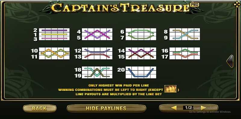 captain's treasure playline