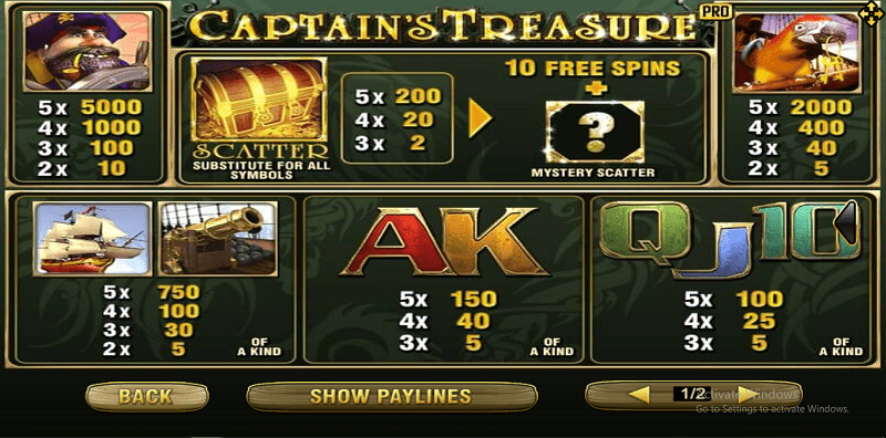 captain's treasure wild